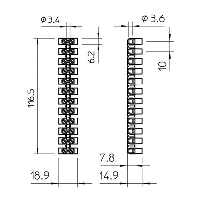 OBO terminal block 6.0mm² black - 2056232