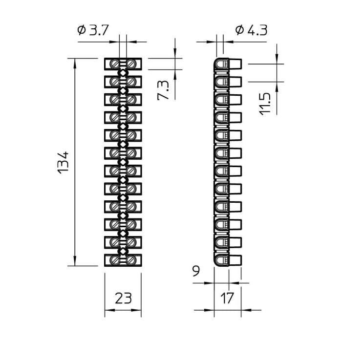 OBO terminal block 10mm² black - 2056380