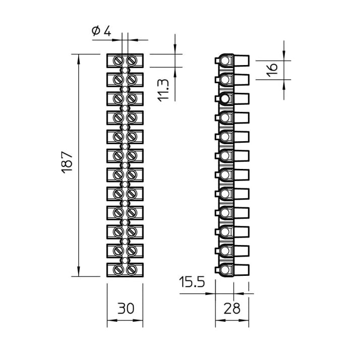 OBO terminal block 25mm² black - 2056585