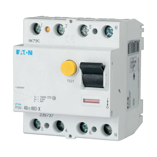 Eaton FI-Schutzschalter 4-polig 40A 30mA Typ G/A (PFIM-40/4/003-XG/A) - 235743