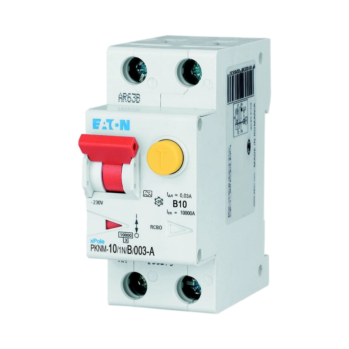 Eaton FI-LS-Schalter, Kennlinie B, 1+N, 10A, 30mA (PKNM-10/1N/B/003-A-M) - 236072
