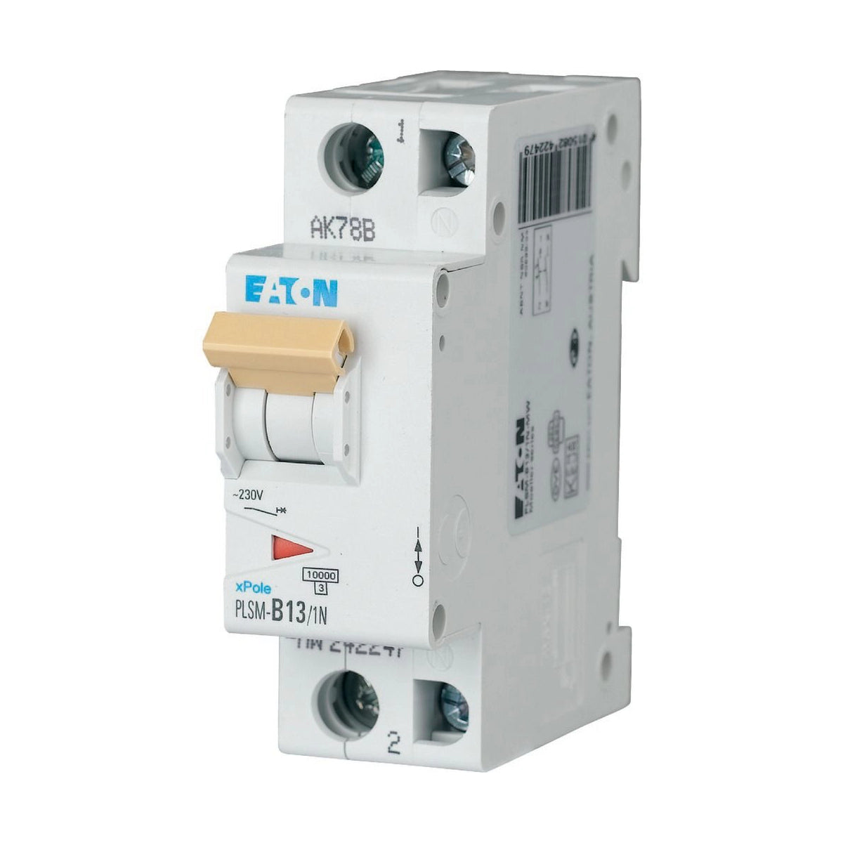 Eaton Leitungsschutzschalter, Kennlinie C, 1+N, 13A - PLSM-C13/1N-MW (242270)