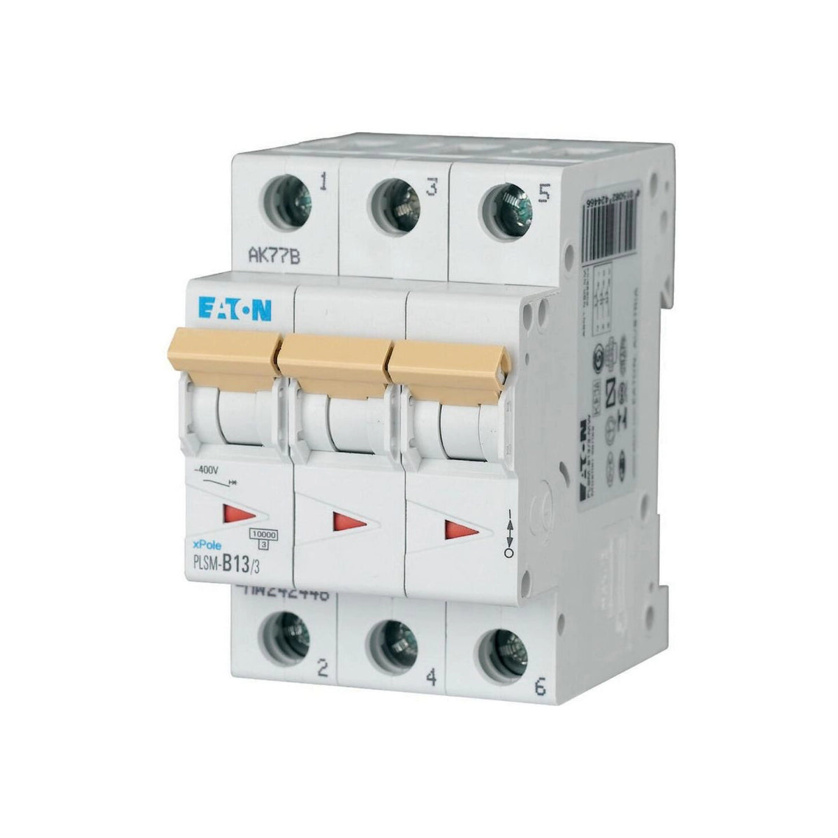 Eaton Leitungsschutzschalter, Kennlinie B, 3-polig, 13A - PLSM-B13/3-MW (242446)