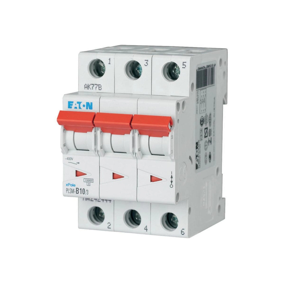 Eaton Leitungsschutzschalter, Kennlinie C, 3-polig, 10A - PLSM-C10/3-MW (242470)