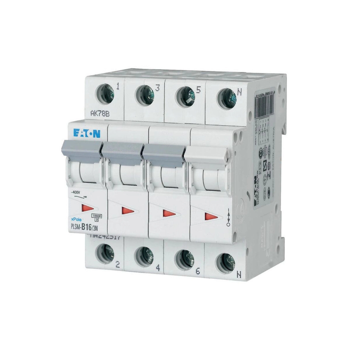 Eaton Leitungsschutzschalter, Kennlinie B, 3+N, 16A - PLSM-B16/3N-MW (242517)