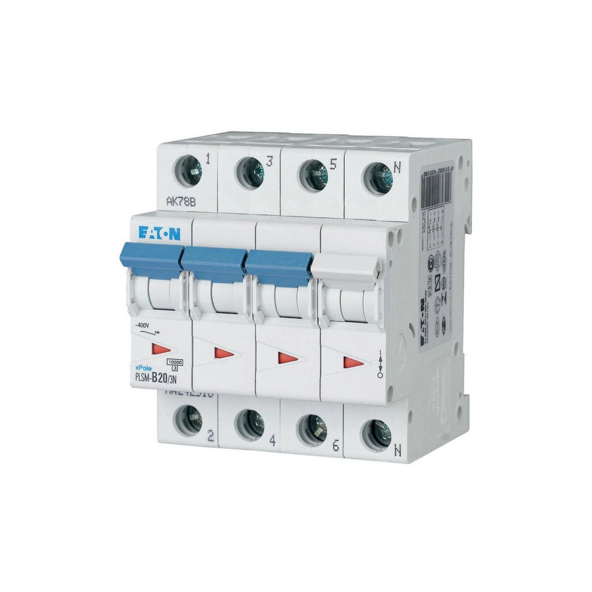 Eaton Leitungsschutzschalter, Kennlinie B, 3+N, 20A - PLSM-B20/3N-MW (242518)