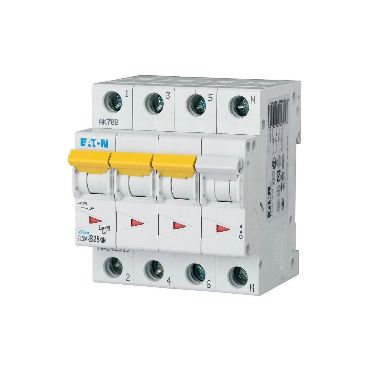 Eaton Leitungsschutzschalter, Kennlinie B, 3+N, 25A - PLSM-B25/3N-MW (242519)