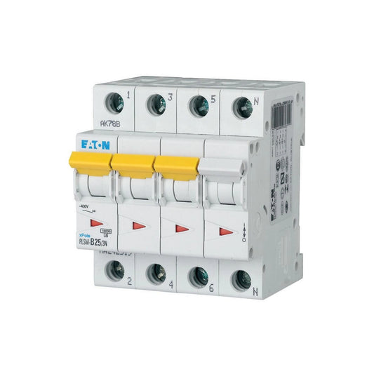 Eaton Leitungsschutzschalter, Kennlinie B, 3+N, 25A - PLSM-B25/3N-MW (242519)
