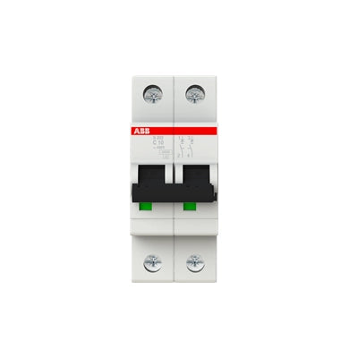 ABB circuit breaker S200, 2-pole, 10A, C, 6kA - S202-C10