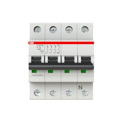 ABB Sicherungsautomat S200, 3+N, 13A, C, 6kA - S203-C13NA