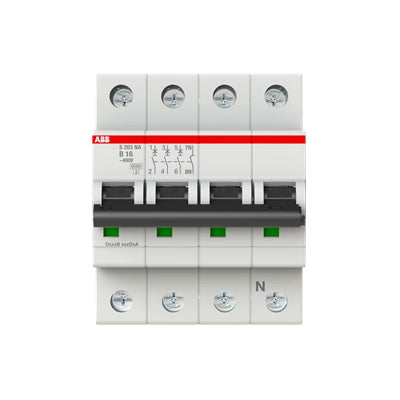 ABB Sicherungsautomat S200, 3+N, 16A, B, 6kA - S203-B16NA