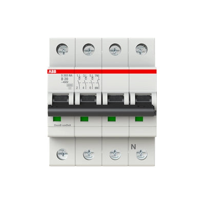 ABB Sicherungsautomat S200, 3+N, 20A, B, 6kA - S203-B20NA