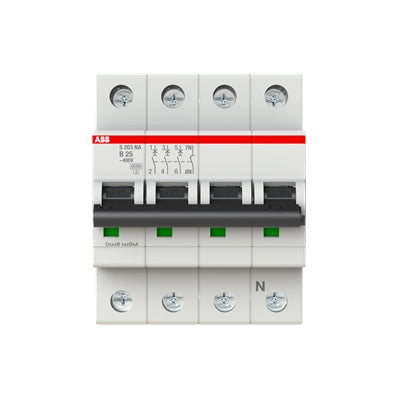 ABB Sicherungsautomat S200, 3+N, 25A, B, 6kA - S203-B25NA