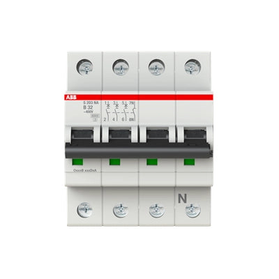 ABB Sicherungsautomat S200, 3+N, 32A, B, 6kA - S203-B32NA