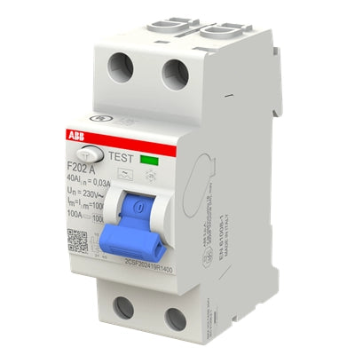 ABB FI-Schutzschalter F200, 2-polig, 30mA, 40A, Typ A/G - F202 A-40/0.03 G