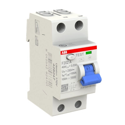 ABB FI-Schutzschalter F200, 2-polig, 30mA, 40A, Typ A/G - F202 A-40/0.03 G