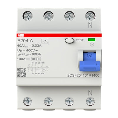 ABB FI-Schutzschalter F200, 4-polig, 30mA, 40A, Typ A - F204 A-40/0.03