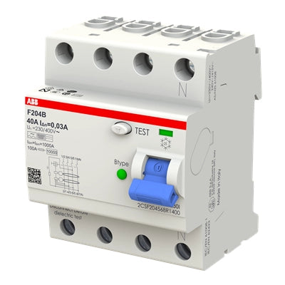 ABB FI-Schutzschalter F200, 4-polig, 30mA, 40A, Typ B - F204 B-40/0.03