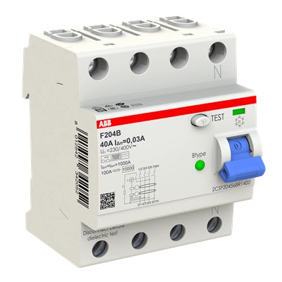 ABB FI-Schutzschalter F200, 4-polig, 30mA, 40A, Typ B - F204 B-40/0.03