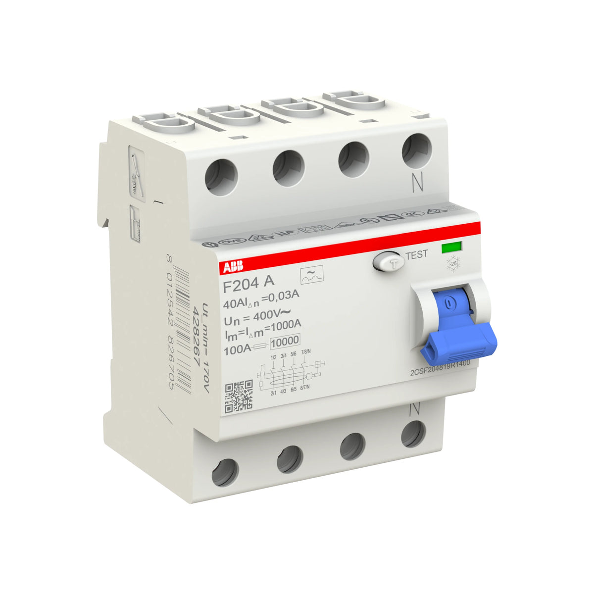 ABB FI-Schutzschalter F200, 4-polig, 30mA, 40A, Typ A/G - F204 A-40/0.03 TG