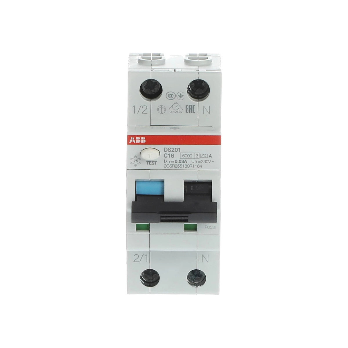 ABB FI-LS-Schalter DS201, 1+N, 30mA, 16A, C, Typ A - DS201 C16 A30