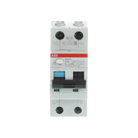 ABB FI-LS-Schalter DS201, 1+N, 30mA, 16A, C, Typ A - DS201 C16 A30