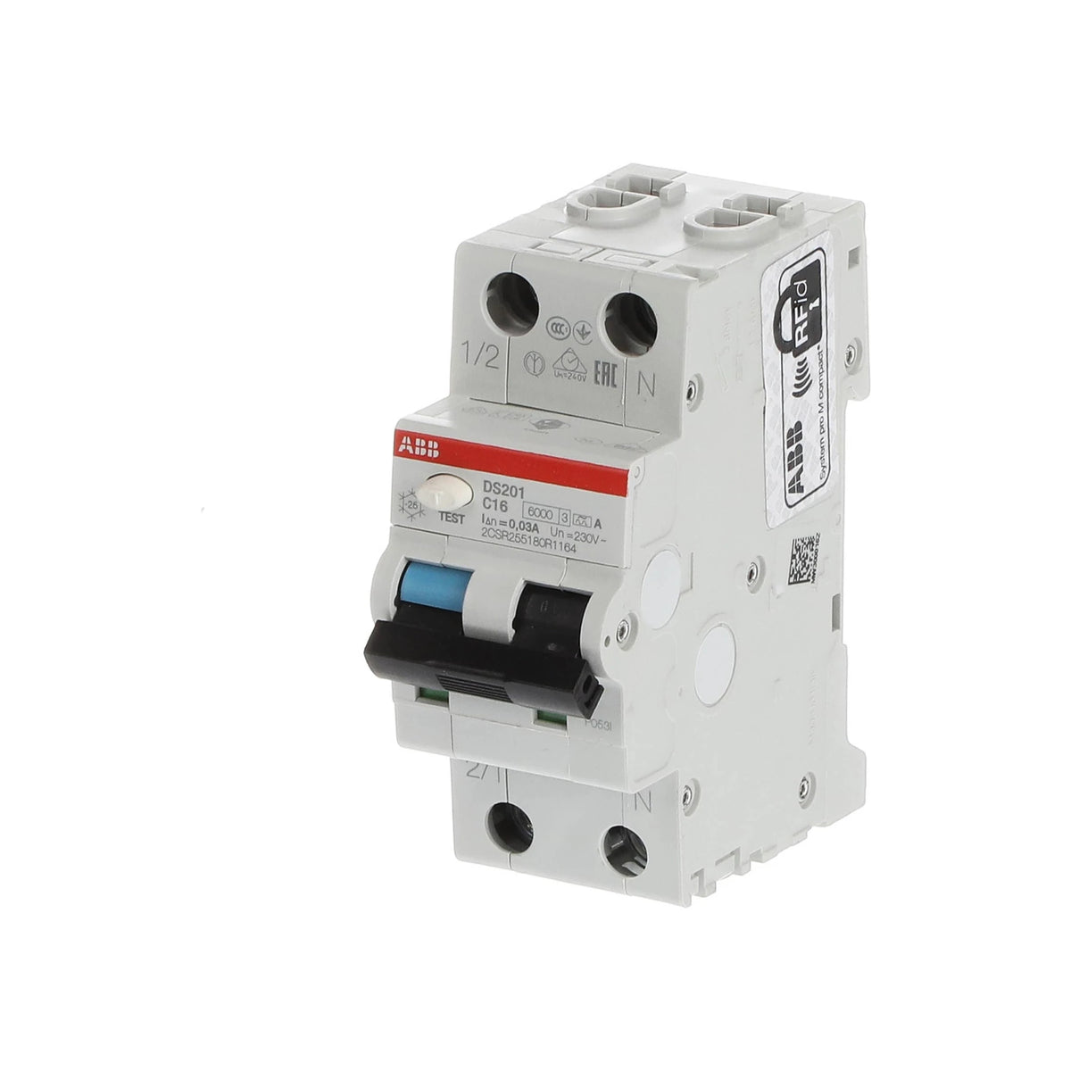 ABB FI-LS-Schalter DS201, 1+N, 30mA, 16A, C, Typ A - DS201 C16 A30