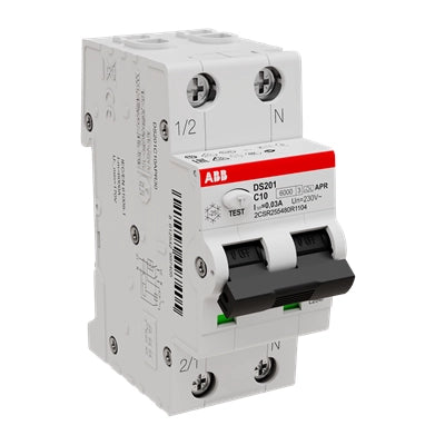 ABB FI-LS-Schalter DS201, 1+N, 30mA, 10A, C, Typ A APR - DS201 C10 APR30