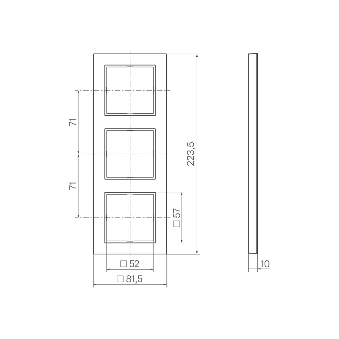Hager Rahmen 3fach A.1 lichtweiß matt - WAD6300WM