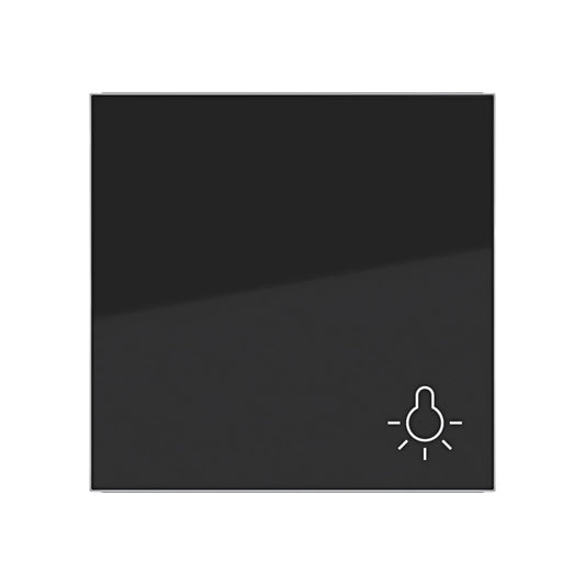 Hager Wippe 1fach Symbol Licht A.x/C.x nachtschwarz glänzend - WAW1012BG