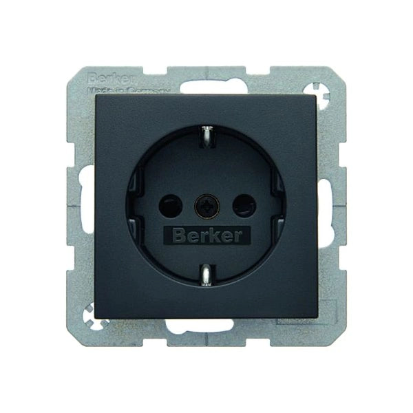 Berker S.1/B.3/B.7 Schuko Steckdose, erh. Berührungsschutz, Schraubliftklemmen, anthrazit matt