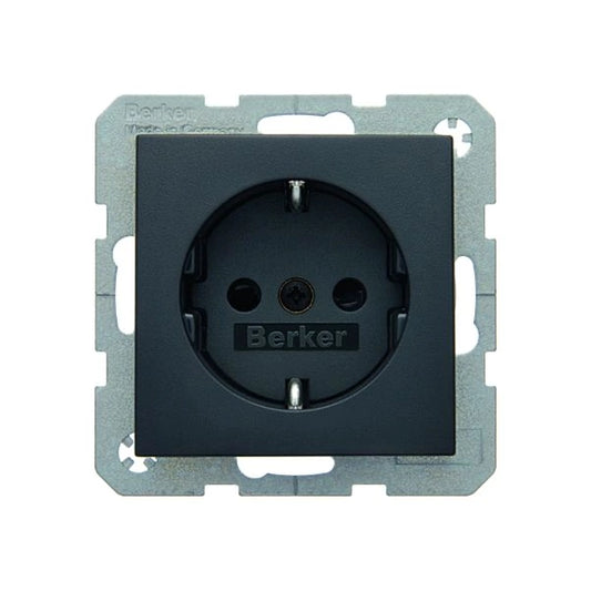 Berker S.1/B.3/B.7 Schuko Steckdose, erh. Berührungsschutz, Schraubliftklemmen, anthrazit matt
