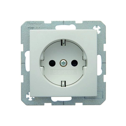Berker S.1/B.3/B.7 Schuko Steckdose, erh. Berührungsschutz, Schraubliftklemmen, polarweiß matt