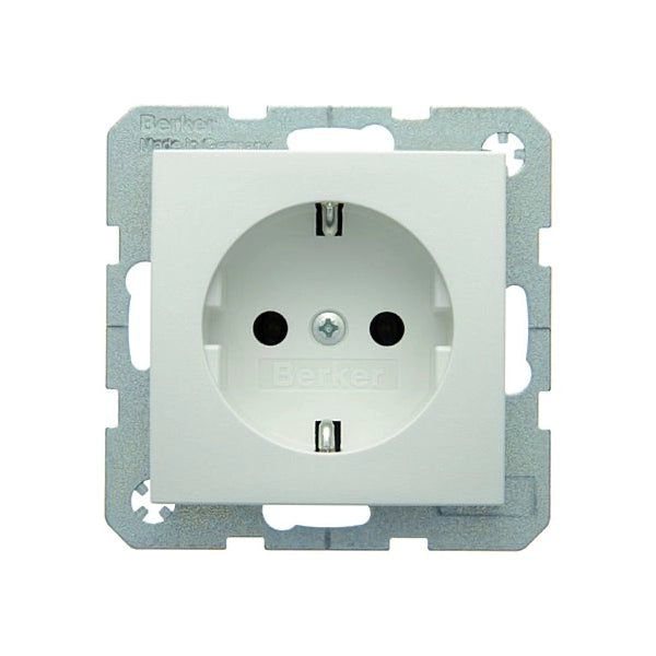 Berker S.1/B.3/B.7 Schuko Steckdose, Schraubliftklemmen, polarweiß matt