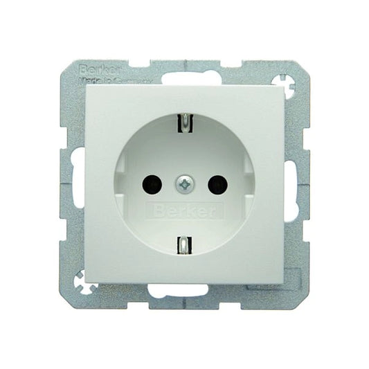Berker S.1/B.3/B.7 Schuko Steckdose, Schraubliftklemmen, polarweiß matt