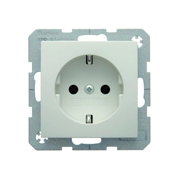Berker S.1/B.3/B.7 Schuko Steckdose, Schraubliftklemmen, polarweiß glänzend