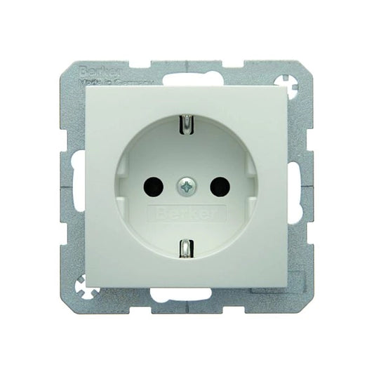 Berker S.1/B.3/B.7 Schuko Steckdose, Schraubliftklemmen, polarweiß glänzend