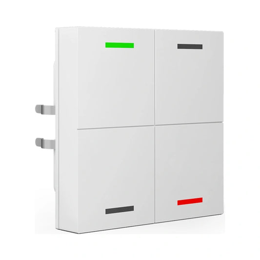 MDT KNX Taster Light 55 x 55 mm 4-fach RGBW, mit Temp., reinweiß glänzend, Neutral