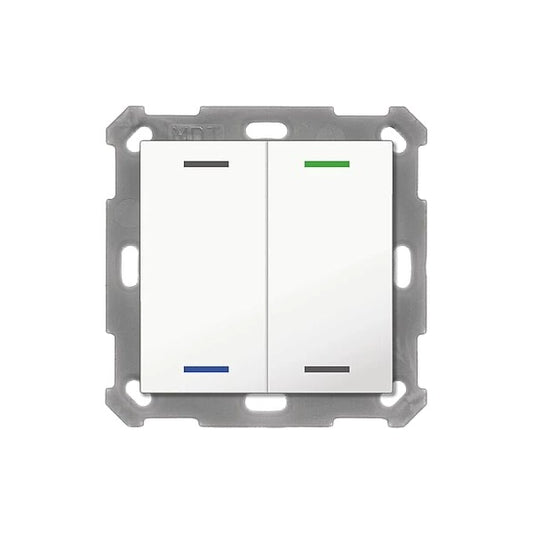 MDT KNX Taster Light 55 x 55 mm 2-fach RGBW, reinweiß glänzend, Neutral