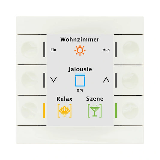 MDT KNX Taster Smart 86 mit Farbdisplay und Temperatursensor reinweiß glänzend