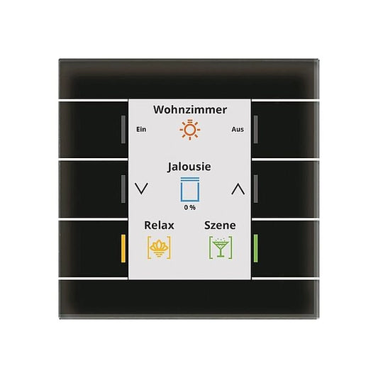 MDT KNX Glastaster mit Farbdisplay mit 6 Flächen schwarz