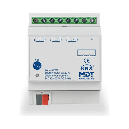 MDT KNX Energiezähler 3-fach mit Direktmessung 20 A REG