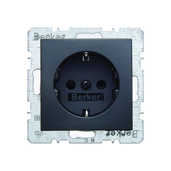 Berker S.1/B.3/B.7 Schuko Steckdose, erh. Berührungsschutz, anthrazit matt
