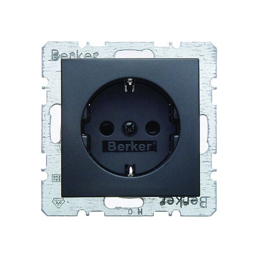 Berker S.1/B.3/B.7 Schuko Steckdose, erh. Berührungsschutz, anthrazit matt