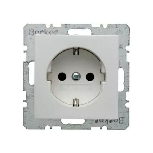 Berker S.1/B.3/B.7 Schuko Steckdose, erh. Berührungsschutz, polarweiß matt