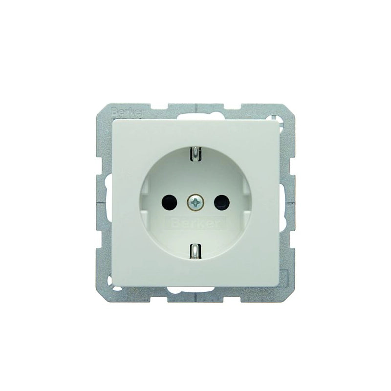 Berker Q.1/Q.3/Q.7 Schuko Steckdose, erh. Berührungsschutz, polarweiß samt