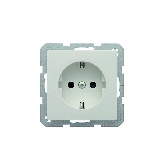 Berker Q.1/Q.3/Q.7 Schuko Steckdose, erh. Berührungsschutz, polarweiß samt