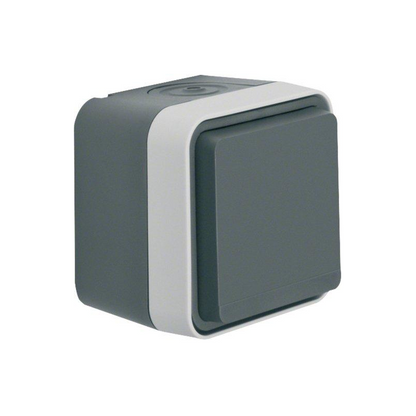 BERKER SCHUKO socket with hinged cover, surface-mounted - 47403515