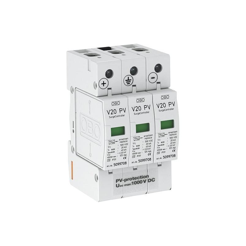 OBO SurgeController V20 dreipolig für PV 1000V