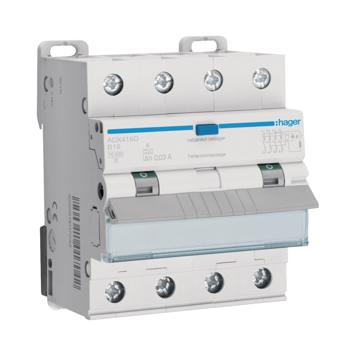Hager FI-LS-Schalter ADX416D, B16, 30mA, 4-polig, Typ A